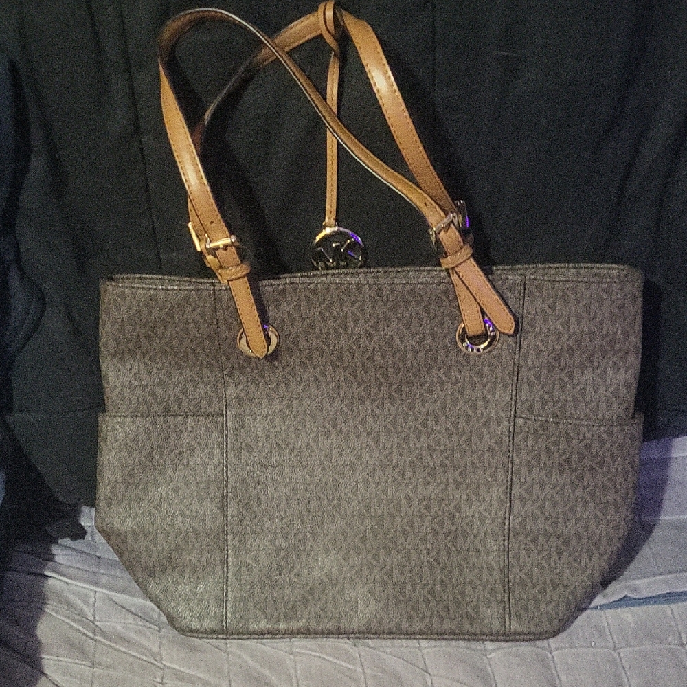 Michael Kors Tan and Brown Tote Bag